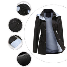 Afbeelding in Gallery-weergave laden, Waterdichte halflange trenchcoat met trekkoord in de taille

