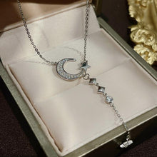 Afbeelding in Gallery-weergave laden, Sterling zilveren maan ster ketting
