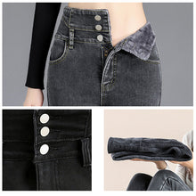 Afbeelding in Gallery-weergave laden, Fleece hoge stretch jeans

