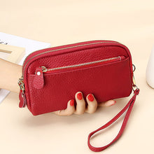 Afbeelding in Gallery-weergave laden, Leren lange clutch met grote capaciteit
