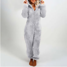 Afbeelding in Gallery-weergave laden, Pluche fleece romper eendelige pyjama voor vrouwen
