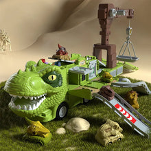 Afbeelding in Gallery-weergave laden, 🦖Nieuwe dinosaurus transformerende technische vrachtwagenbaanspeelgoedset met licht en muziek
