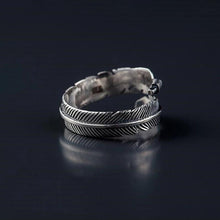 Afbeelding in Gallery-weergave laden, Vintage veren open ring
