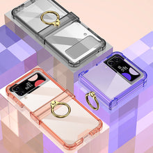 Afbeelding in Gallery-weergave laden, Zachte doorzichtige hoes met ring voor Samsung Galaxy Z Flip4
