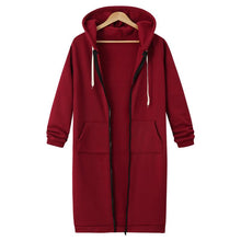 Afbeelding in Gallery-weergave laden, Vrijetijds lange hoodie met ritssluiting
