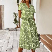 Afbeelding in Gallery-weergave laden, V-neck polka dot dress

