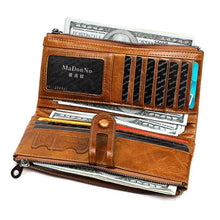 Afbeelding in Gallery-weergave laden, Dames echt lederen clutch lange geld portemonnee
