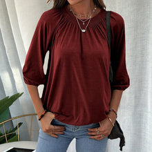 Afbeelding in Gallery-weergave laden, T-shirt met ronde hals en driekwart mouwen
