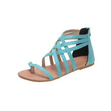 Afbeelding in Gallery-weergave laden, Platte zomersandalen met gekruiste bandjes en rits
