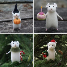 Afbeelding in Gallery-weergave laden, Felt Mouse and Pumpkin Ornament
