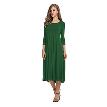 Afbeelding in Gallery-weergave laden, Women's New Mid-sleeve Solid Color Swing Dress
