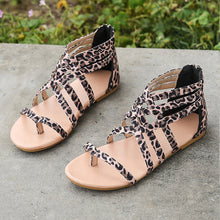 Afbeelding in Gallery-weergave laden, Platte zomersandalen met gekruiste bandjes en rits

