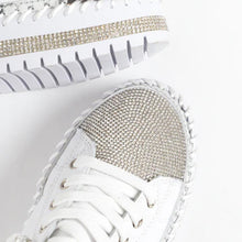 Afbeelding in Gallery-weergave laden, Diamond zilveren leren sneakers
