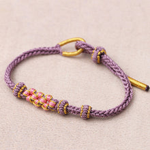 Afbeelding in Gallery-weergave laden, Peach Blossom verstelbare gevlochten armband
