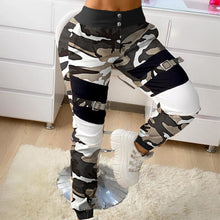 Afbeelding in Gallery-weergave laden, Casual overalls met gesp en camouflageprint
