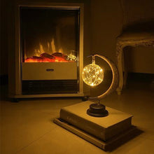 Afbeelding in Gallery-weergave laden, Handgemaakte Twine Rattan Bal LED Maanvormige Lamp
