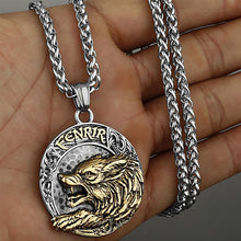 Afbeelding in Gallery-weergave laden, Roestvrijstalen Viking Wolf Fenrir-ketting
