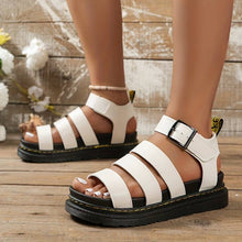 Afbeelding in Gallery-weergave laden, Platform zomersandalen met open teen en dikke zolen
