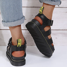 Afbeelding in Gallery-weergave laden, Platform zomersandalen met open teen en dikke zolen
