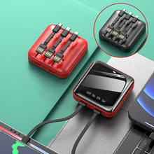 Afbeelding in Gallery-weergave laden, Mirror Surface Mini Powerbank met externe kabels
