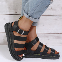 Afbeelding in Gallery-weergave laden, Platform zomersandalen met open teen en dikke zolen
