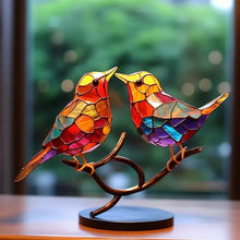 Afbeelding in Gallery-weergave laden, Birds on Branches Stained Glass Ornaments
