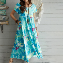 Afbeelding in Gallery-weergave laden, Jurk met ronde hals en bloemen

