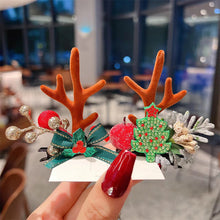 Afbeelding in Gallery-weergave laden, Rendier gewei Xmas haarclip
