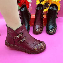 Afbeelding in Gallery-weergave laden, Echt lederen antislip laarzen met platte zolen voor dames
