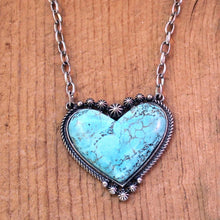 Afbeelding in Gallery-weergave laden, Boho Turkoois Hart Hanger Ketting
