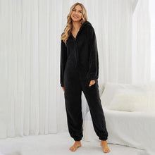 Afbeelding in Gallery-weergave laden, Pluche fleece romper eendelige pyjama voor vrouwen
