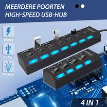 Afbeelding in Gallery-weergave laden, USB-hub met meerdere poorten en hoge snelheid
