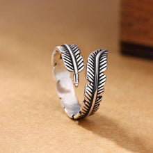 Afbeelding in Gallery-weergave laden, Vintage veren open ring
