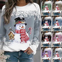 Afbeelding in Gallery-weergave laden, Kersttrui met veelkleurige sneeuwman print
