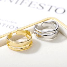 Afbeelding in Gallery-weergave laden, Dubbele rij geometrische verstelbare ring
