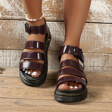 Afbeelding in Gallery-weergave laden, Platform zomersandalen met open teen en dikke zolen
