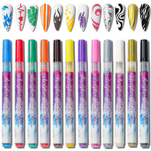 Afbeelding in Gallery-weergave laden, 12 Colors Ultra Thin Curve Manicure Marker
