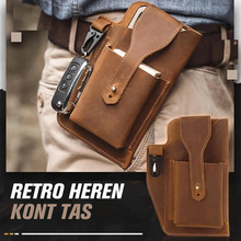 Afbeelding in Gallery-weergave laden, Herentas met retro riem en taille
