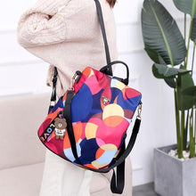 Afbeelding in Gallery-weergave laden, Antidiefstalrugzak met print voor dames
