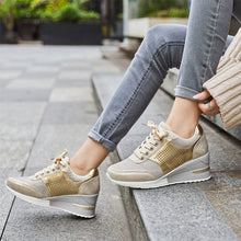 Afbeelding in Gallery-weergave laden, Wedge-sneakers met hoge hak voor dames
