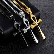 Afbeelding in Gallery-weergave laden, Stainless steel oude Egyptische kruis heren ketting
