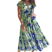 Afbeelding in Gallery-weergave laden, Jurk met ronde hals en bloemen
