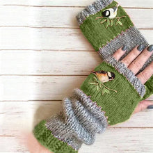 Afbeelding in Gallery-weergave laden, Warme geborduurde handschoenen met patchwork
