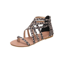 Afbeelding in Gallery-weergave laden, Platte zomersandalen met gekruiste bandjes en rits
