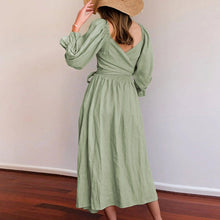 Afbeelding in Gallery-weergave laden, Multi-wear jurk met Franse ruches en lantaarnmouwen
