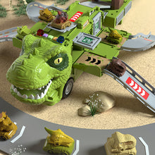 Afbeelding in Gallery-weergave laden, 🦖Nieuwe dinosaurus transformerende technische vrachtwagenbaanspeelgoedset met licht en muziek
