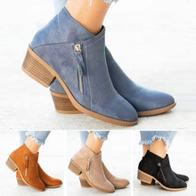 Afbeelding in Gallery-weergave laden, Chunky Heel enkellaarsjes met Zijrits voor Dames
