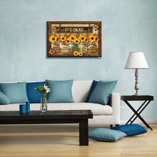Afbeelding in Gallery-weergave laden, Vlinder zonnebloemen kunst aan de muur
