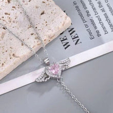 Afbeelding in Gallery-weergave laden, Roze engel vleugels ketting
