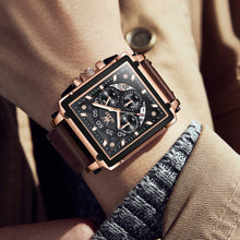 Afbeelding in Gallery-weergave laden, Lichtgevend Luxe Square Business Quartz horloge
